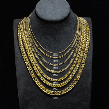 10k Yellow Gold Solid Mens Cuban Link Chain 8 mm